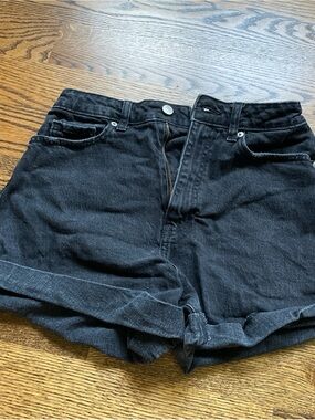 wild fable Black High-Rise Rolled Hem Jean Shorts